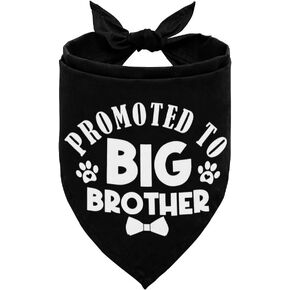 Dog Bandana, Promoted to Big Brother Dog Bandana, Dog Scarf Classical Black Printing, Dog Scarf Accessories, Dog Bandana Pet Scarf, Pet Black Scarf Gender Reveal Accessories, Dog Bandana Gift (B21)