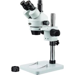 AmScope SM-1TSY-V203 7X-90X مجهر ستيريو ثلاثي العينيات مع حامل عمود الطاولة in Kuwait