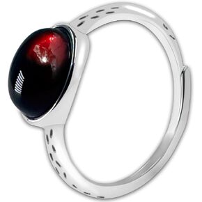 Black Cherry Amber Ring for Women Handmade 925 Sterling Silver Stackable Band Size Adjustable Oval Gift for Any Special Day