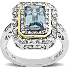 مجموعة أمازون من الفضة الإسترليني وخاتم من الذهب الأصفر عيار 14 قيراط والياقوت والألماس in Kuwait