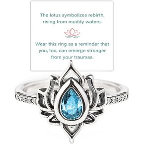 FUCK MY TRAUMA LOTUS RING, S925 Silver Lotus Flower High Polish Tarnish Resistant Zircon Inlaid Inspirational Ring Unique Lotus Ring Reminds You to Let Go of Your Trauma in a Playful Way No Mud No Lotus Ring Jewelry Gifts for Women Sisters