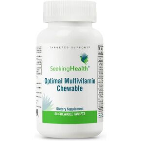 Seeking Health Optimal Multivitamin Chewable - Immune Support Supplement with L-5-MTHF, Vitamin B12 & Vitamin D3 - Multivitamin with Antioxidant Ingredients for Energy Production Support - 60 Tablets
