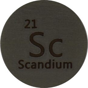 Scandium (Sc) 24.26mm Metal Disc 99.9% Pure for Collection or Experiments