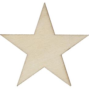 50 Tiny 1/2 inch Size Wood Stars