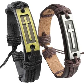 سوار جلدي متقاطع للصبي المراهق أو الرجال، أفكار هدايا مسيحية رائعة للأولاد المراهقين الصغار للتأكيد، المعمودية، حشوة سلة عيد الميلاد in Kuwait