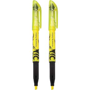 PILOT FriXion Light Erasable Highlighters, Chisel Tip, Yellow Ink, 2 PACK