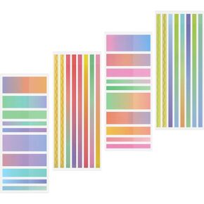 NEWEST 720 Pieces Transparent Highlighter Strips, Rainbow Gradient Long/Short Page Marker Index Tab, Cute Sticky Note Tab for Annotating Book (Rainbow Gradient, Long & Short)