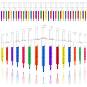 50 Pcs Syringe Highlighter Pens Bulk Multi Colors Fluorescent Needle Pen Novelty Funny Nurse Pens Syringe Pen Syringe Shaped Liquid Highlighters for Student School Party Favors Nurse's Day, 7 Colors