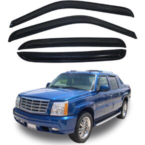 Window Rain Guards Compatible with 1999-2006 Chevy Silverado GMC Sierra 1500/2500/3500/2500HD Crew Cab, Acrylic Side Window Deﬂector for Chevy Silverado GMC Sierra Accessories, 2002 2003 2004 2005