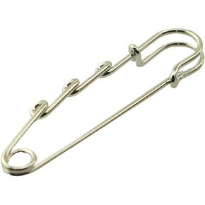 12PCS Safety Pin 3 Hole DIY Jewelry Brooch Silver Sewing Craft Brooch Metal Pleated Skirt Pin Accessory for Jackets Sweaters Hats Scarves Skirts Blankets Multi Functional Jacket Pin