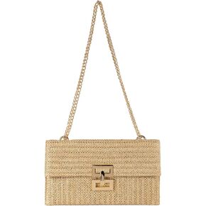 Verdusa Women's Straw Shoulder Bags Woven Clutch Purse Summer Beach Handbags