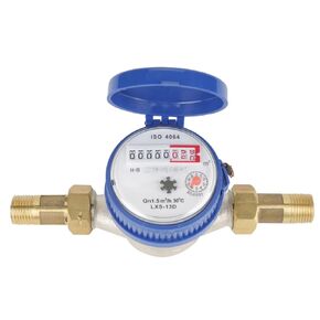 Cold Water Meter Read of Cubic Meters 15mm 1/2 inch for Garden and Home, with Fittings Flowmeters