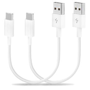 Short USB to USB C CarPlay Cable 1.15ft - USB A to USB C Car Charger and Data Cord for Apple iPhone 15 Pro/Max/Plus, Android Auto USB Cable for Samsung Galaxy S23/S22/S21, Z Flip, Pixel [Pack of 2]