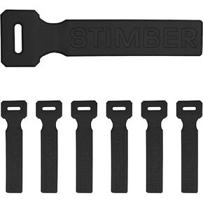 8TIMBER Zipper Pulls Set 6-Pack Black — Durable Silicone Accessories for Customizing Backpacks, Identifying Travel Luggage, Enhancing Tech Organization Bags and Upgrade Other Carry Pouches