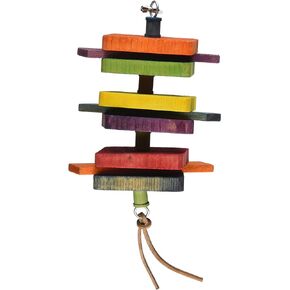 Featherland Paradise Flap Stack Multicolored Bird Toy, 8.5"x5.5"x3.5"