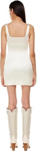 SHESEEWORLD Women's Satin Sexy Sleeveless Square Neck Backless Tank Top Mini Dress in Saudi Arabia