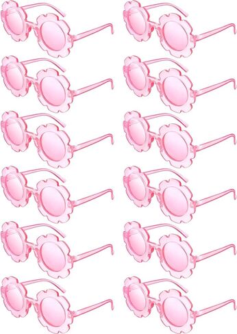 Geyoga 12 Pcs Kids Flower Sunglasses Colored Round Flower Glasses Cute Girls Baby Sunglasses for Outdoor Party Beach Eyewear in Saudi Arabia