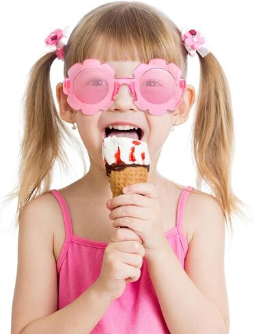 Geyoga 12 Pcs Kids Flower Sunglasses Colored Round Flower Glasses Cute Girls Baby Sunglasses for Outdoor Party Beach Eyewear in Saudi Arabia