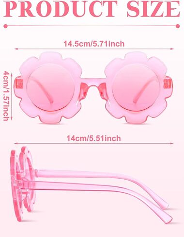 Geyoga 12 Pcs Kids Flower Sunglasses Colored Round Flower Glasses Cute Girls Baby Sunglasses for Outdoor Party Beach Eyewear in Saudi Arabia