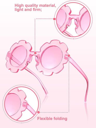 Geyoga 12 Pcs Kids Flower Sunglasses Colored Round Flower Glasses Cute Girls Baby Sunglasses for Outdoor Party Beach Eyewear in Saudi Arabia