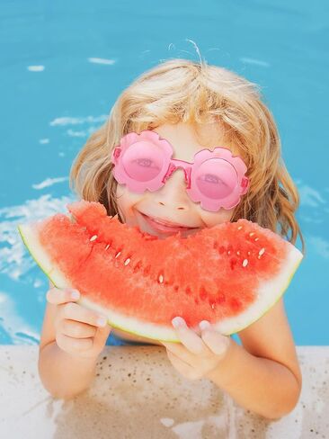 Geyoga 12 Pcs Kids Flower Sunglasses Colored Round Flower Glasses Cute Girls Baby Sunglasses for Outdoor Party Beach Eyewear in Saudi Arabia