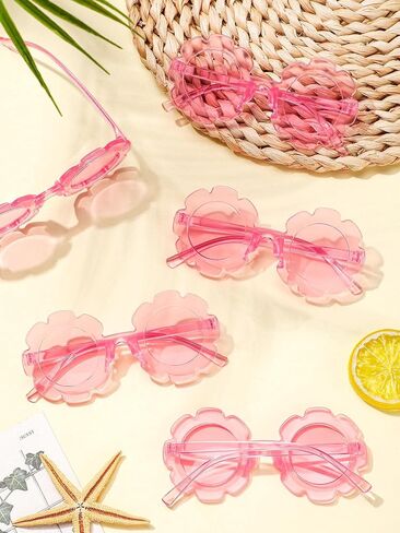 Geyoga 12 Pcs Kids Flower Sunglasses Colored Round Flower Glasses Cute Girls Baby Sunglasses for Outdoor Party Beach Eyewear in Saudi Arabia