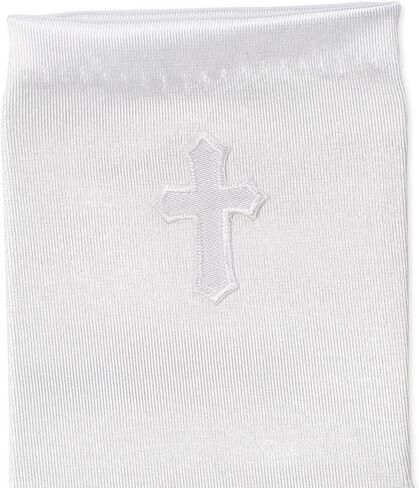 White First Communion Nylon Gloves with Crosses, Size 4/7 in Saudi Arabia