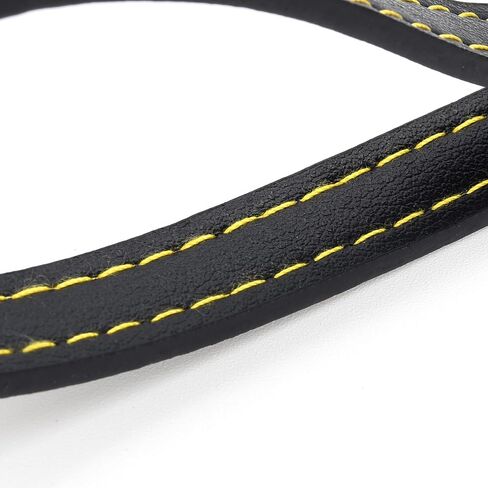 4ft Metal Dog Leash with Leather Handle Heavy Duty Dog Chain Leash Chew Proof Sturdy Training Pet Lead for Large Medium Dogs Black in Saudi Arabia