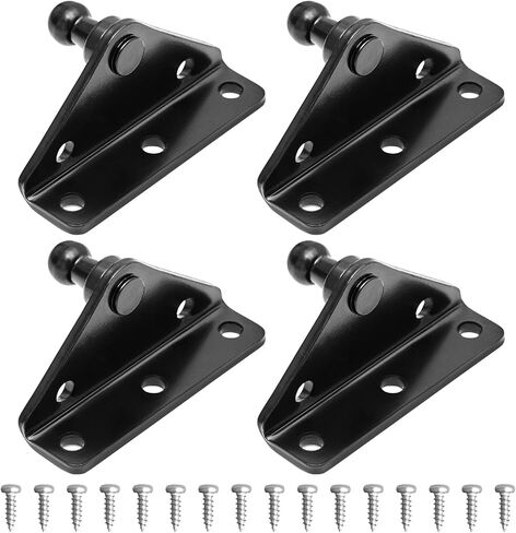 10MM Ball Stud Mounting Brackets for Gas Shock Spring Strut Prop Lift Support, 2 Angled L-Type Mounts and 2 Flat-Type Mounts with 16 Screws，Sliver by FILFOM in Saudi Arabia