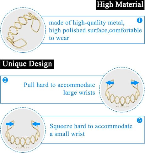 Cuff Bangle Bracelet Set for Women,Multi-layer Cross Wire Bangle Bracelet Open Adjustable Wide Wire Bracelets Cuff Wrap Bracelet for Teen Girls Fashion Jewelry in Saudi Arabia