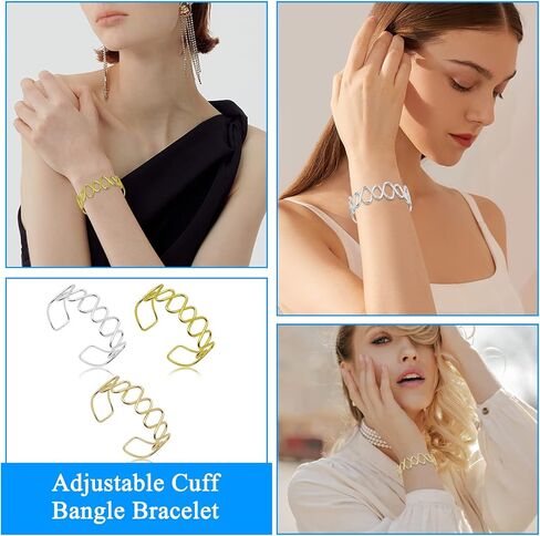 Cuff Bangle Bracelet Set for Women,Multi-layer Cross Wire Bangle Bracelet Open Adjustable Wide Wire Bracelets Cuff Wrap Bracelet for Teen Girls Fashion Jewelry in Saudi Arabia