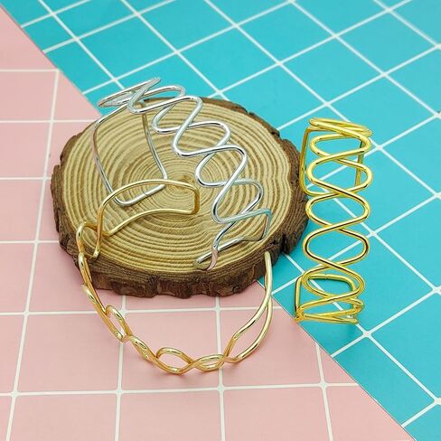 Cuff Bangle Bracelet Set for Women,Multi-layer Cross Wire Bangle Bracelet Open Adjustable Wide Wire Bracelets Cuff Wrap Bracelet for Teen Girls Fashion Jewelry in Saudi Arabia