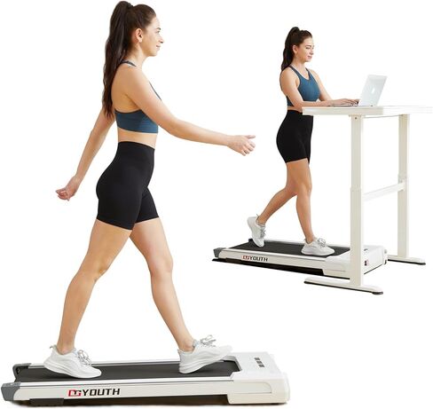 وسادة المشي جويوث، جهاز مشي تحت المكتب بقوة 2.25 حصان مع 12 برنامج HIIT، آلة ركض محمولة بشاشة LED، أجهزة مشي للمكتب المنزلي والمساحات الصغيرة in Kuwait
