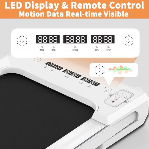 وسادة المشي جويوث، جهاز مشي تحت المكتب بقوة 2.25 حصان مع 12 برنامج HIIT، آلة ركض محمولة بشاشة LED، أجهزة مشي للمكتب المنزلي والمساحات الصغيرة in Kuwait