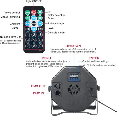 LED Par Lights, Stage Light with Remote Control, Dj Lights Corded RGB 18 LED with Sound Activated Remote Control for Live House and Party Club, Christmas(4 Packs). in Saudi Arabia