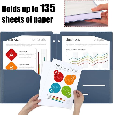 EOOUT 10 Pack Pocket Folders with Clear Front Pocket for 3 Ring Binder, Folder with Card Slot for School, Office and Home, Letter Size in Saudi Arabia