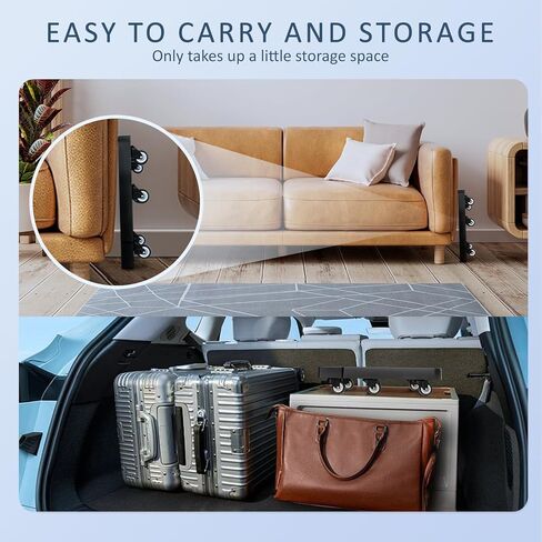 شاحنة يدوية قابلة للطي، عربة دوللي للخدمة الشاقة قابلة للطي بوزن 500 رطل، عربة أمتعة قابلة للطي بقاعدة قابلة للتمديد مع 6 عجلات وحبلين مرنين للتنقل أثناء السفر والتسوق ومكتب المطار in Kuwait