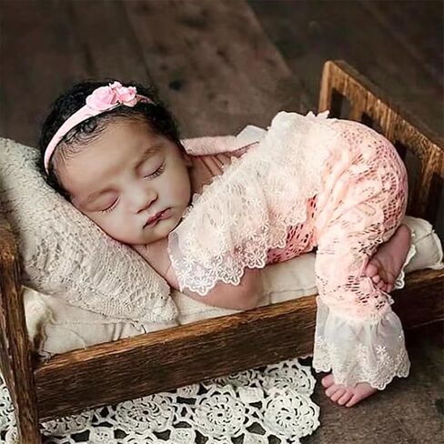 Newborn Girls Photo Outfits Newborn Photography Props Lace Romper Newborn Picture Props Photoshoot Princess Costume in Saudi Arabia