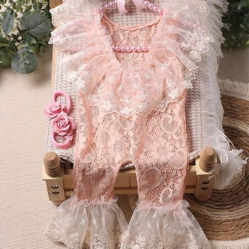 Newborn Girls Photo Outfits Newborn Photography Props Lace Romper Newborn Picture Props Photoshoot Princess Costume in Saudi Arabia