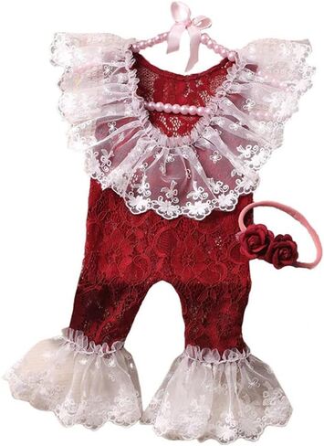 Newborn Girls Photo Outfits Newborn Photography Props Lace Romper Newborn Picture Props Photoshoot Princess Costume in Saudi Arabia