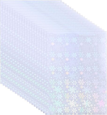 ورق ملصقات ثلاثي الأبعاد مقاس 11.7 × 8.3 بوصة من باتيكل، 20 ورقة مقاس A4 من مادة البولي بروبيلين ذاتية اللصق شفافة مقاومة للماء لطبقة تراكب لبطاقات الصور وديكورات سجل القصاصات، ندفة الثلج in Kuwait