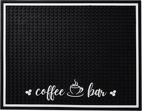 Premium Coffee and Espresso Machne Bar Rubber Mat, Non-Slip, Absorbent, and Multi-Purpose - Countertop Coffee Maker Mat Accessory Decor - Spill Mat and Placemat for Coffee Stations - 17.75"x14 in Saudi Arabia