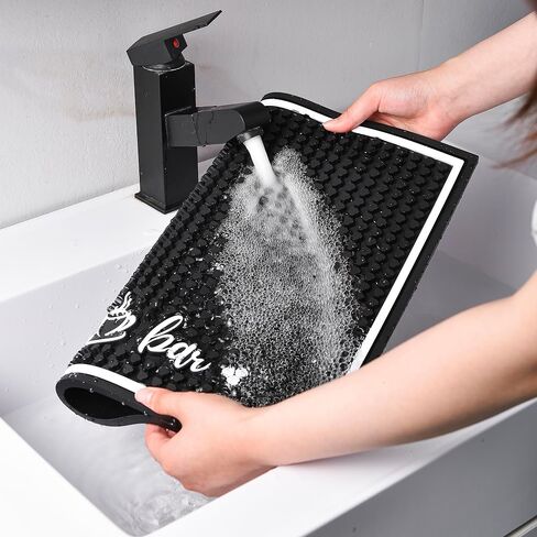 Premium Coffee and Espresso Machne Bar Rubber Mat, Non-Slip, Absorbent, and Multi-Purpose - Countertop Coffee Maker Mat Accessory Decor - Spill Mat and Placemat for Coffee Stations - 17.75"x14 in Saudi Arabia