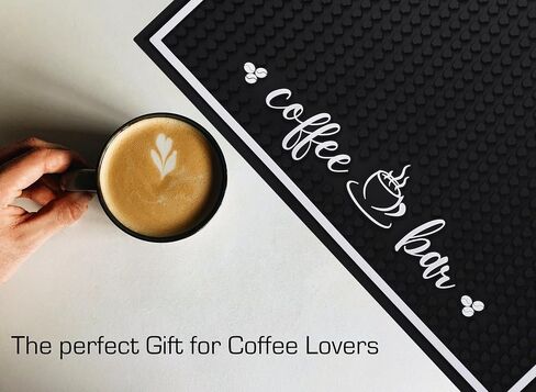 Premium Coffee and Espresso Machne Bar Rubber Mat, Non-Slip, Absorbent, and Multi-Purpose - Countertop Coffee Maker Mat Accessory Decor - Spill Mat and Placemat for Coffee Stations - 17.75"x14 in Saudi Arabia