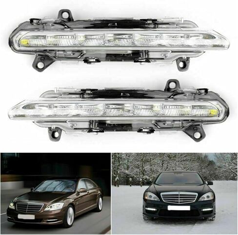 LED Daytime Running Light For Mercedes Benz S-Class W221 S350 S450 S500 S550 CL550 CL600 CLS550 C250 C300 C350 R350 GLK350 Front Bumper Fog Light DRL 2218201756 2218201856 in Saudi Arabia