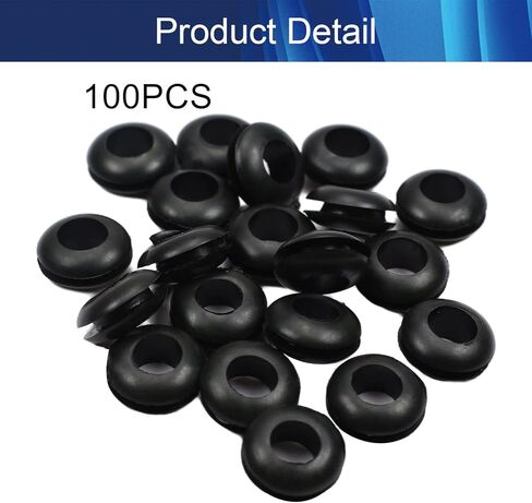 حلقة مطاطية 100 قطعة 7 مم حلقات مطاطية داخلية مقاومة للزيت لكابل الأسلاك باللون الأسود، Aicosineg in Kuwait