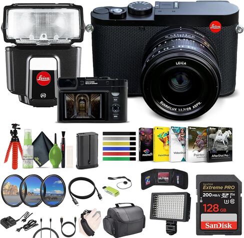 كاميرا Leica Q3 الرقمية المدمجة، ومستشعر BSI CMOS كامل الإطار بدقة 60 ميجابكسل، وعدسة Summilux مقاس 28 مم f/1.7 Prime، وحزمة كاميرا لتسجيل الفيديو والتصوير الفوتوغرافي بدقة 8K مع حقيبة كاميرا + بطاقة SD سعة 64 جيجابايت + مجموعة تنظيف والمزيد in Kuwait