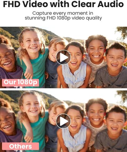كاميرا رقمية، كاميرا FHD 1080P 48 ميجابكسل مع تكبير 8X وكاميرا مزدوجة، كاميرا أطفال مدمجة مع بطاقة TF سعة 32 جيجابايت، هدايا عيد الميلاد لألعاب عيد الميلاد للمبتدئين والطلاب والأطفال والمراهقين والأولاد والبنات in Saudi Arabia