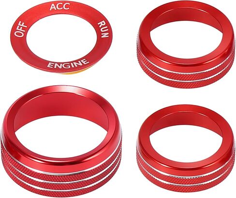 X AUTOHAUX Air Conditioner Knob Ring Covers Engine Start Button Cover Set Fit for Dodge Challenger Charger Durango 2015-2020 for Chrysler 300/300s 15-20 Blue in Saudi Arabia