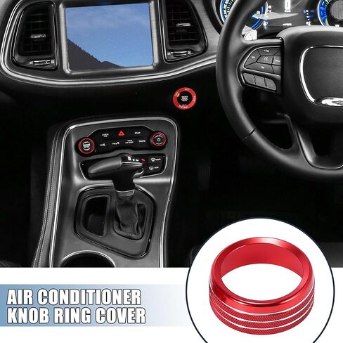X AUTOHAUX Air Conditioner Knob Ring Covers Engine Start Button Cover Set Fit for Dodge Challenger Charger Durango 2015-2020 for Chrysler 300/300s 15-20 Blue in Saudi Arabia